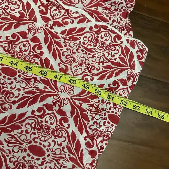HEIDI CAREY Filigree Kimono Robe Red White Floral Long Sleeve Lounge - Picture 13 of 13